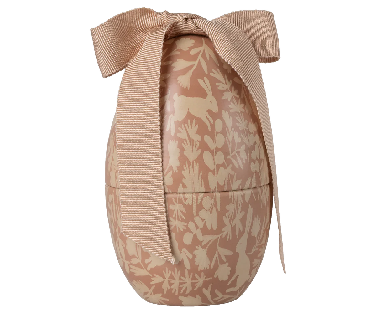 Huevo de Pascua mediano rosa empolvado